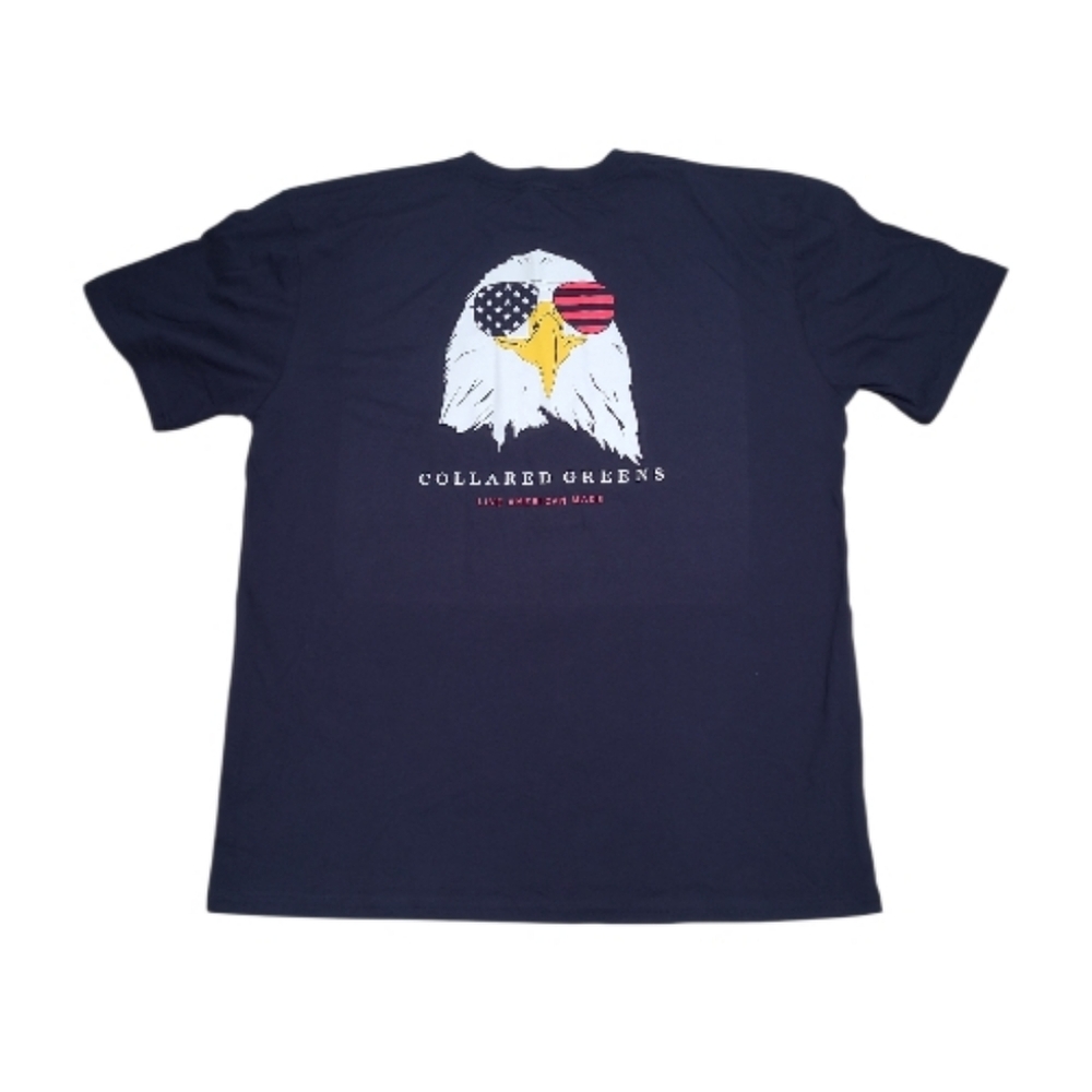 Collared Greens Bald Eagle Patriot Men's Shirt Sz XL
